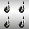 Service Caster 4 Inch 316SS Hard Rubber Swivel 7/8 Inch Expanding Stem Caster Set Brake SCC SCC-SS316EX20S414-HRS-TLB-78-4 - alternate 1